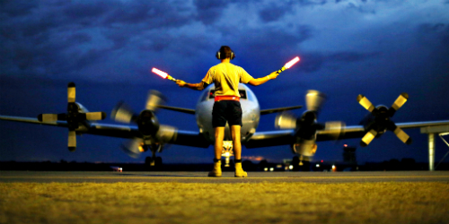 Image of Ground Contorl Crew Member at an Airport