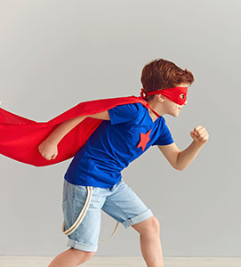 Child dressed as a superhero