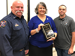 Sonoma City Manager Cathy Capriola, Jim Comisky, Battalion Chief, and Jeff DuvAll 